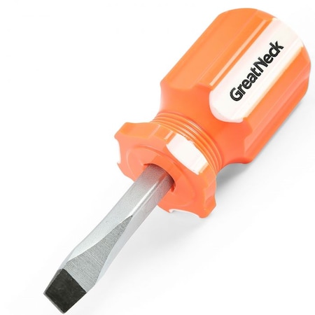 Great Neck 1/4 x 1.5 Inch Slotted Square Shank Stubby Screwdriver 73020